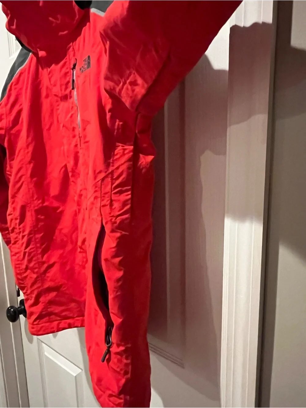 The North Face Red and Black Hooded Outdoor Jacket